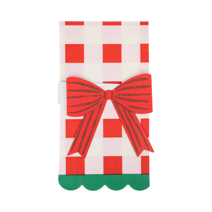 PRESALE: SUG1239 - Plaid Napkin with Bow Paper Ring