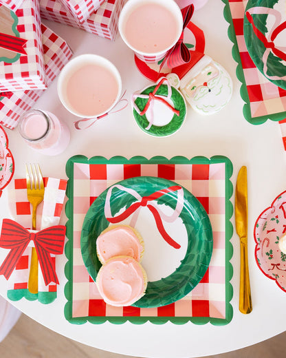 PRESALE: SUG1239 - Plaid Napkin with Bow Paper Ring