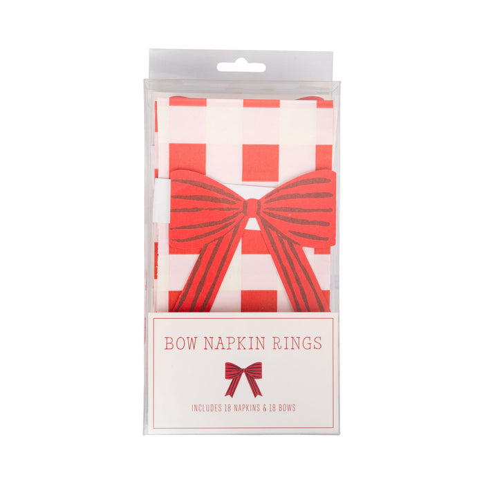 PRESALE: SUG1239 - Plaid Napkin with Bow Paper Ring