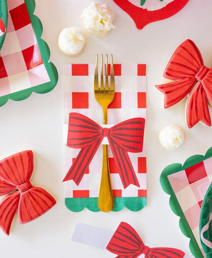 PRESALE: SUG1239 - Plaid Napkin with Bow Paper Ring