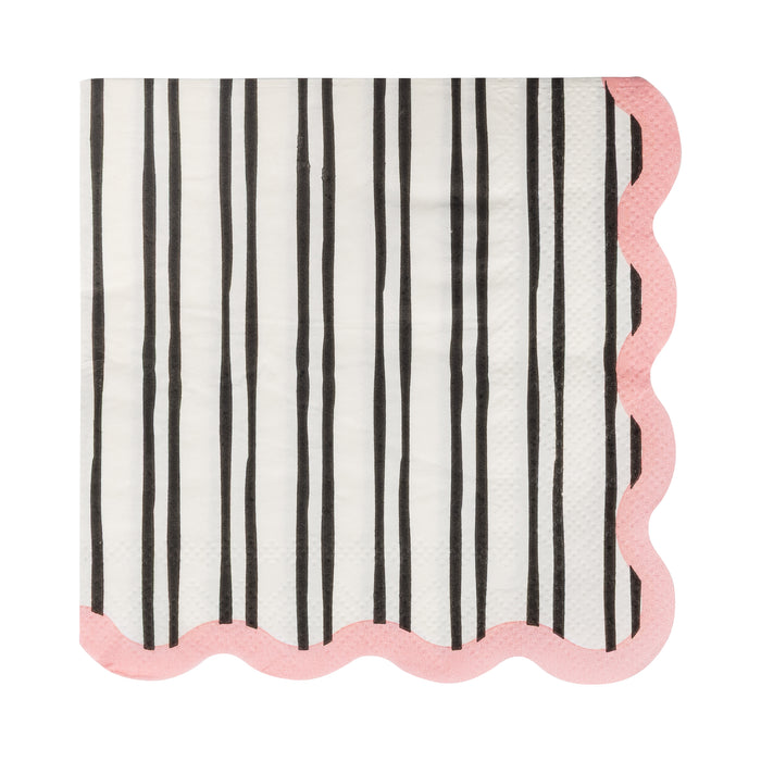 Presale: WHITE & BLACK STRIPED COCKTAIL NAPKIN