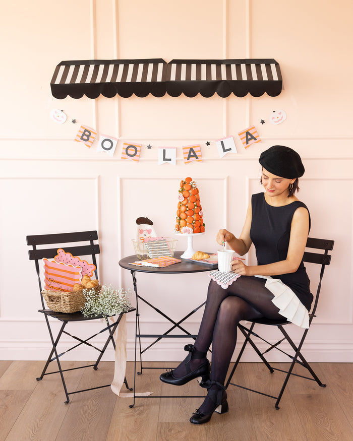 Presale: WHITE & BLACK STRIPED COCKTAIL NAPKIN