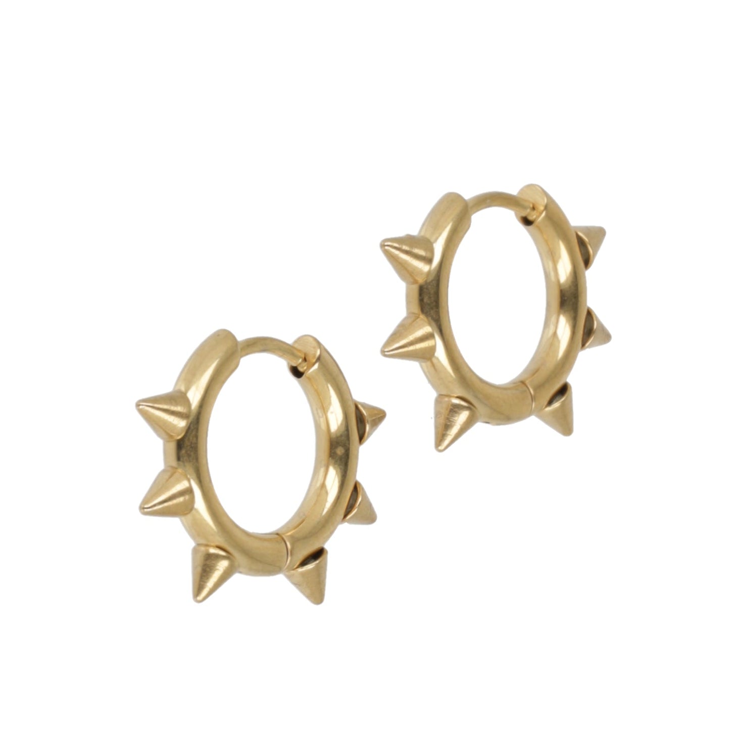 Punk-fection Spike Huggie Hoop Earrings (Gold Plated)
