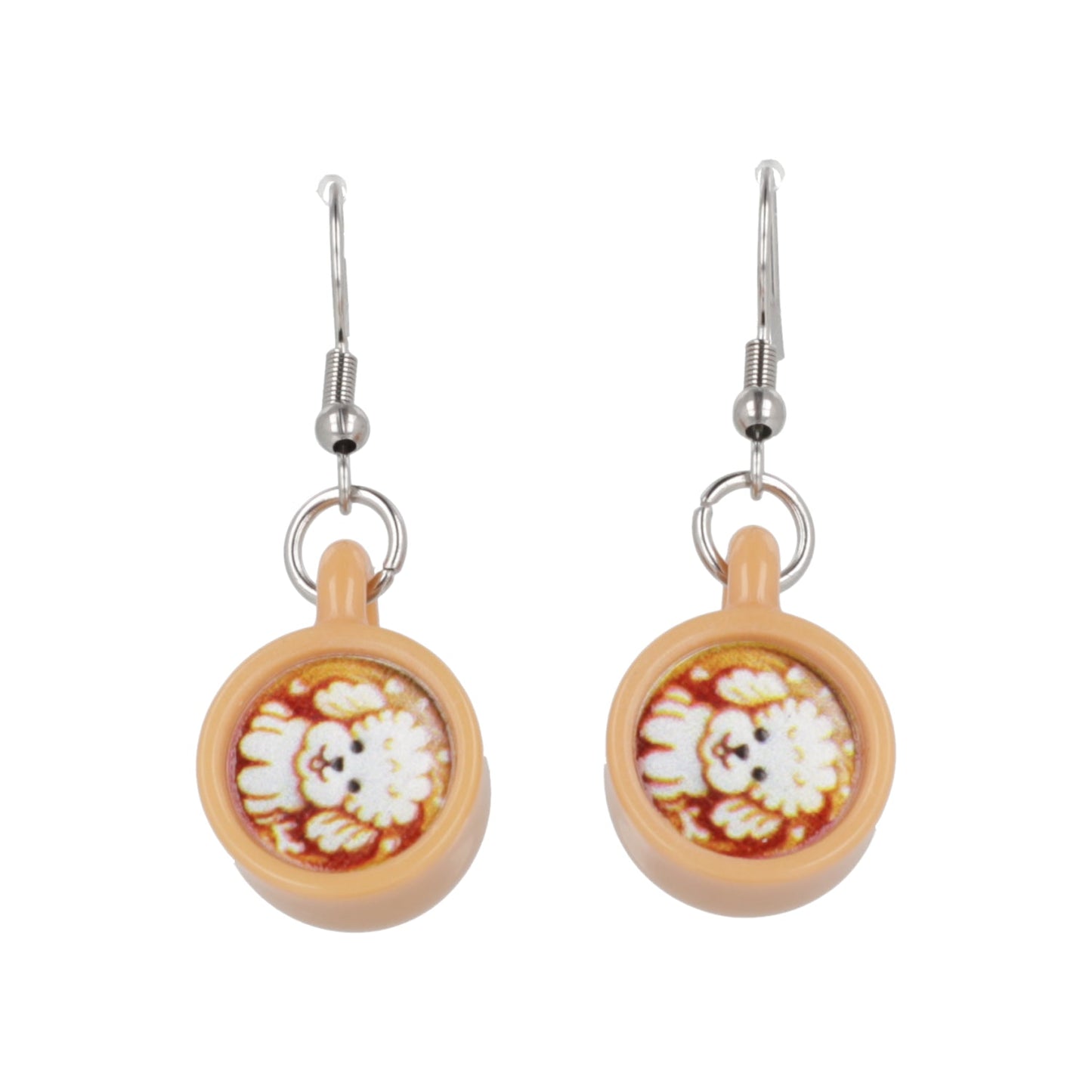 Puppuccino Earrings - Bichon Frise