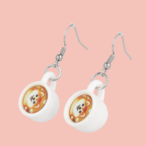 Puppuccino Earrings - Shiba Inu