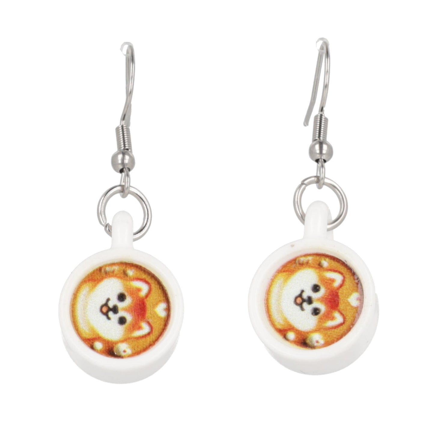 Puppuccino Earrings - Shiba Inu