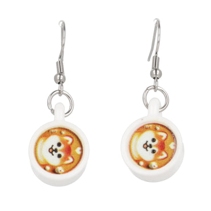 Puppuccino Earrings - Shiba Inu