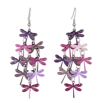 Purple Dragonfly Earrings