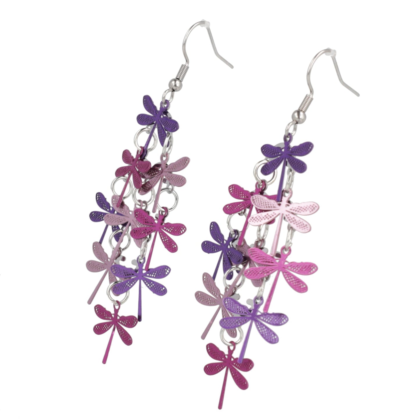Purple Dragonfly Earrings