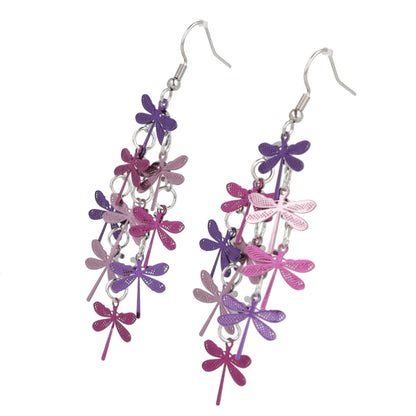 Purple Dragonfly Earrings