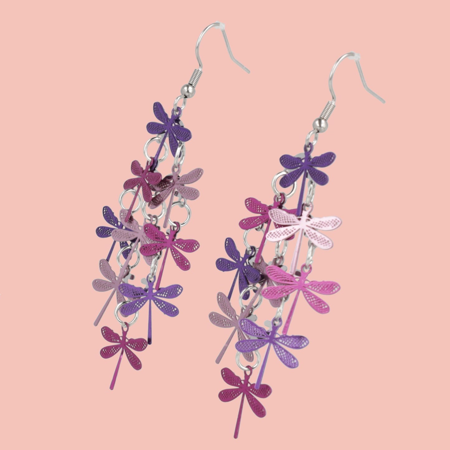 Purple Dragonfly Earrings