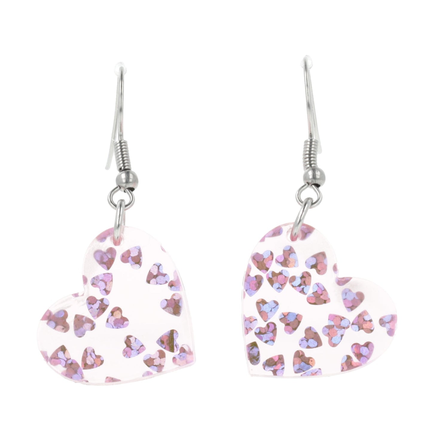 Purple Hearts Confetti Earrings
