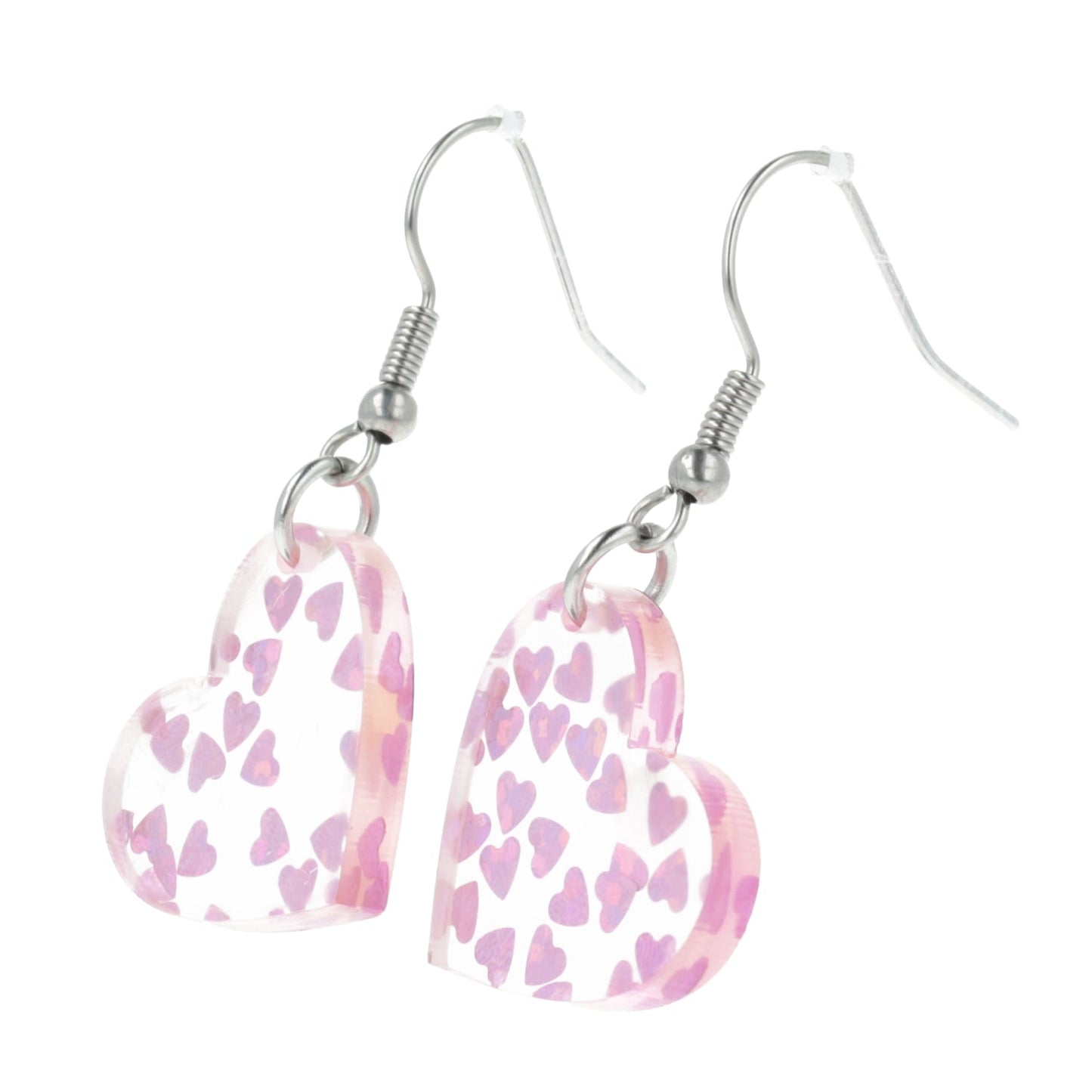 Purple Hearts Confetti Earrings