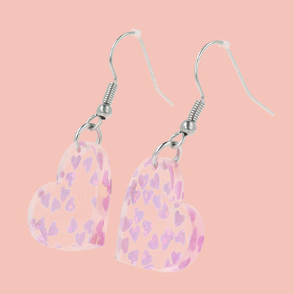 Purple Hearts Confetti Earrings