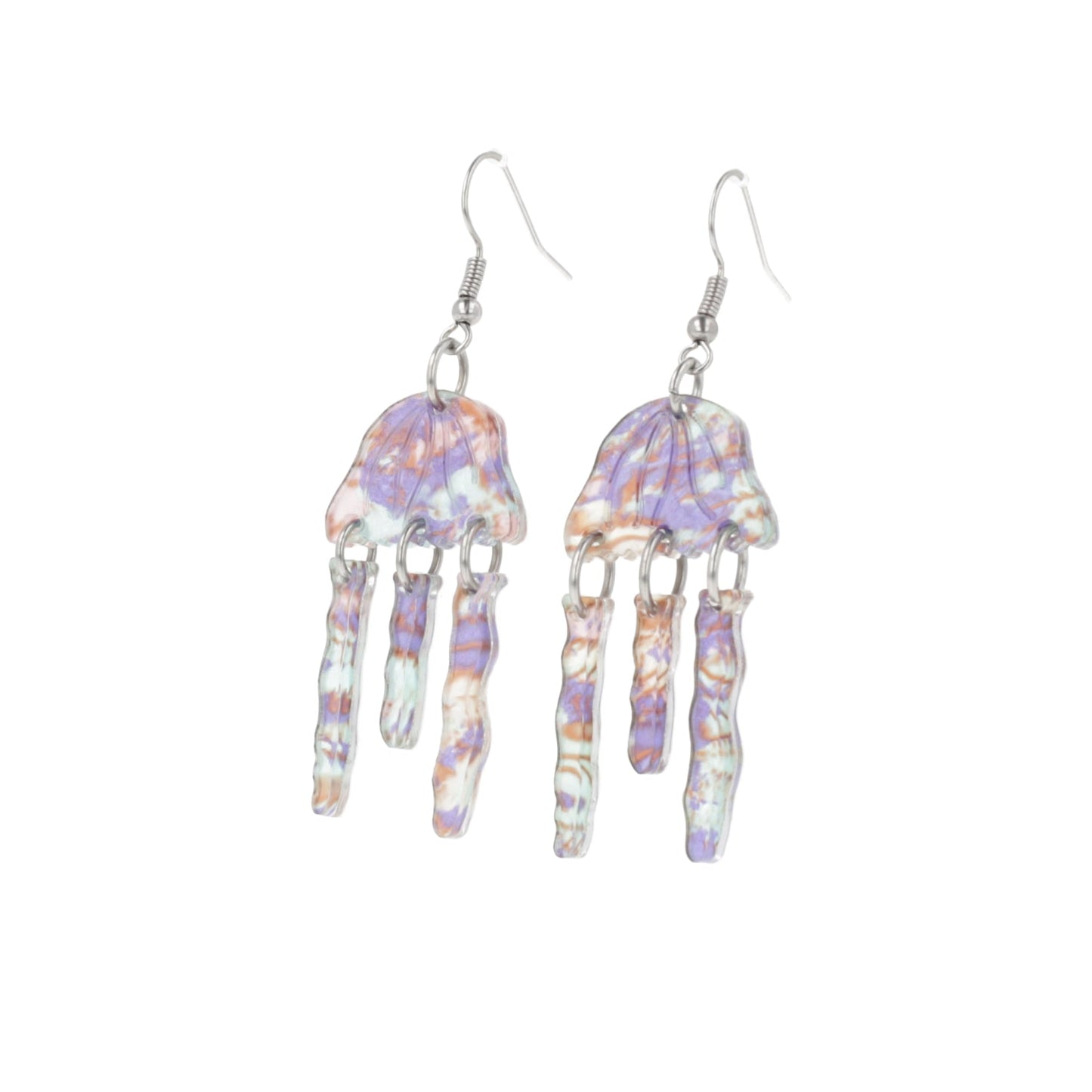 Purple Abalone Jellyfish Earrings