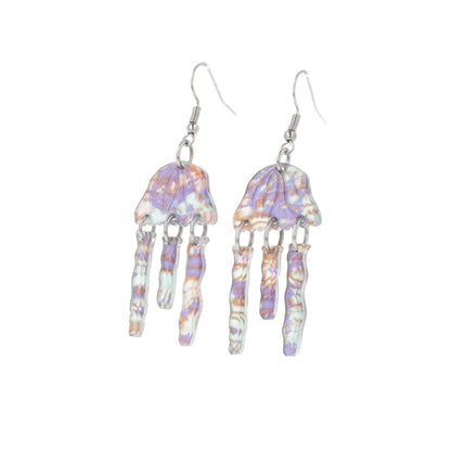 Purple Abalone Jellyfish Earrings