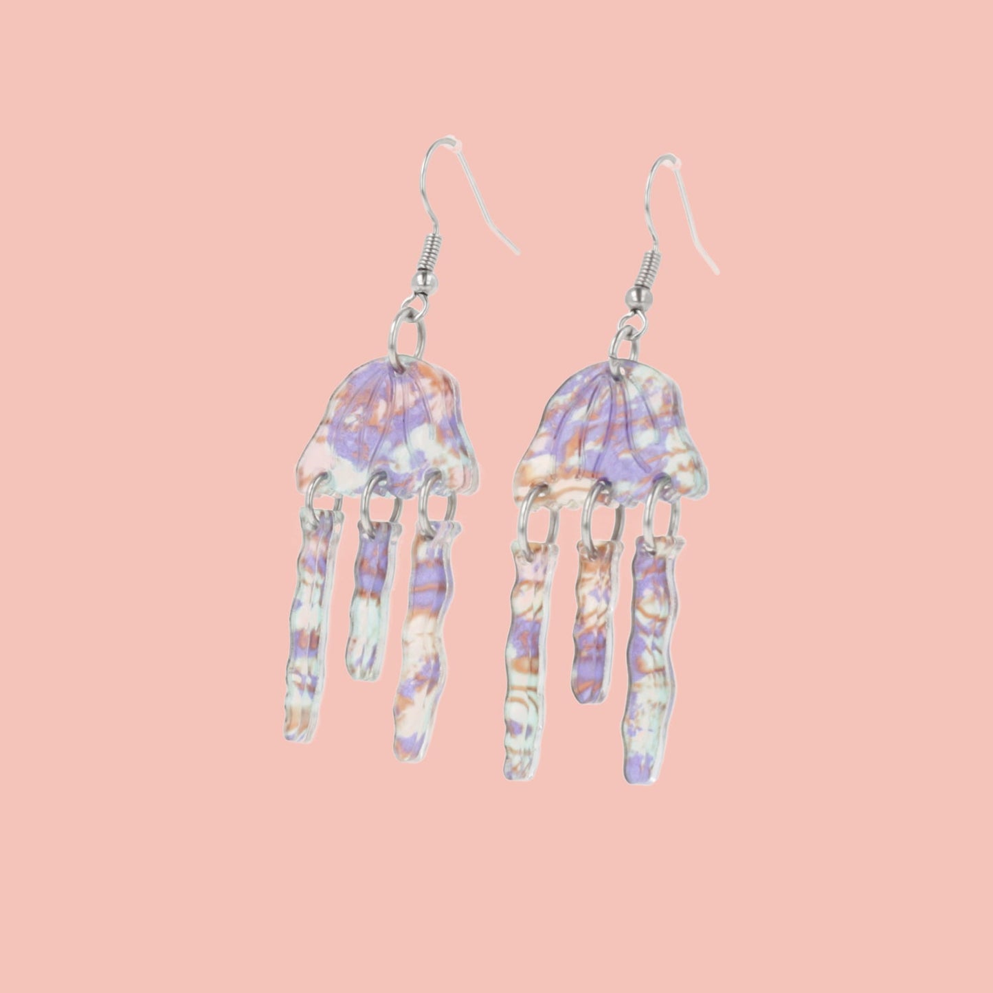 Purple Abalone Jellyfish Earrings