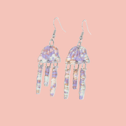 Purple Abalone Jellyfish Earrings