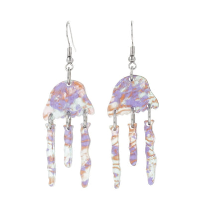 Purple Abalone Jellyfish Earrings