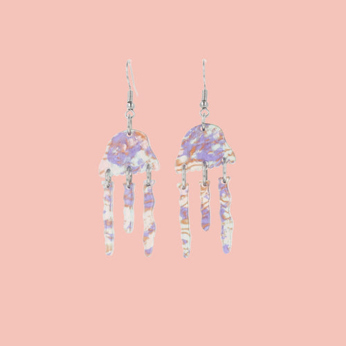 Purple Abalone Jellyfish Earrings