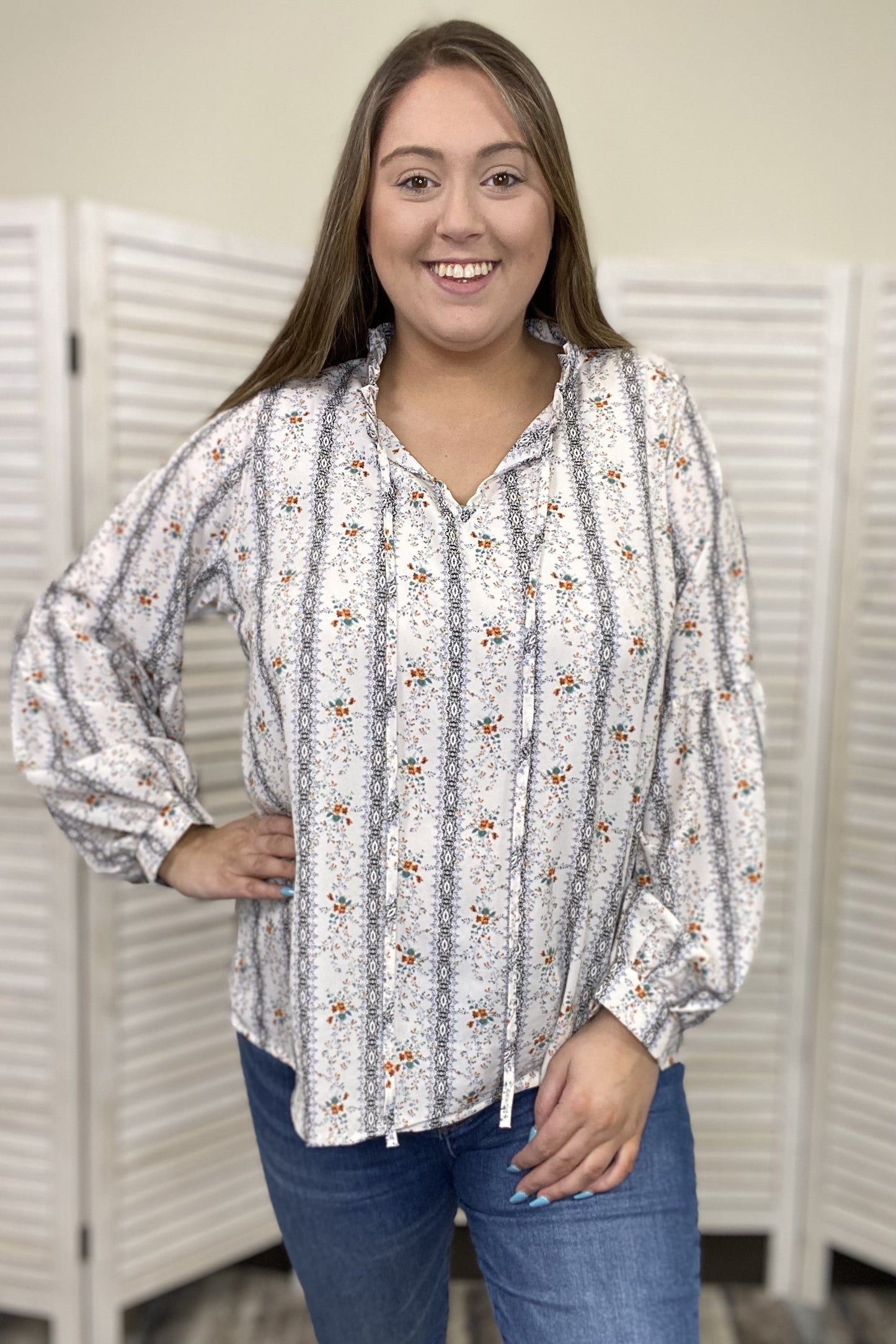 The Julia Women's Casual Long Balloon Sleeve Top