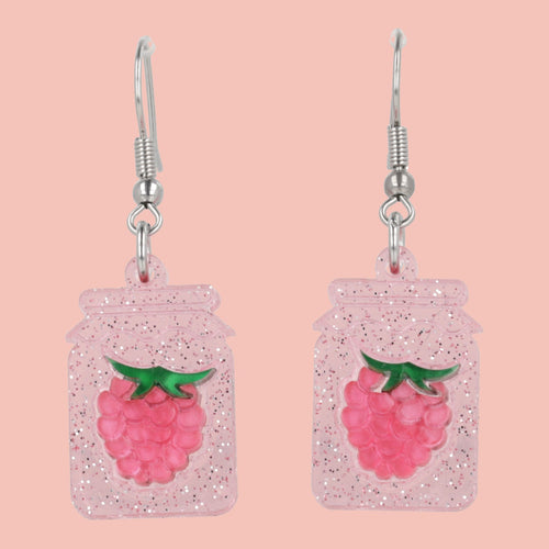 Pump Up The Jam Earrings - Raspberry