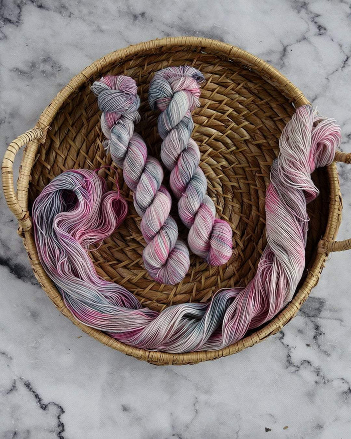 Destination Yarn fingering weight yarn Sakura at Lake Kawaguchiko