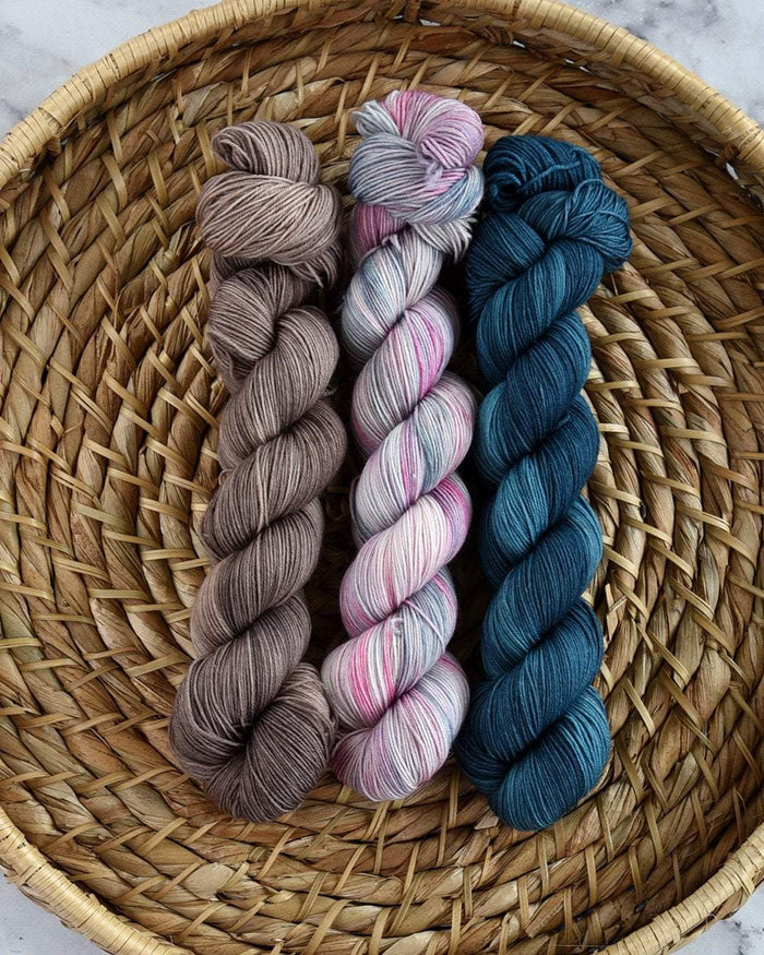 Destination Yarn fingering weight yarn Sakura at Lake Kawaguchiko