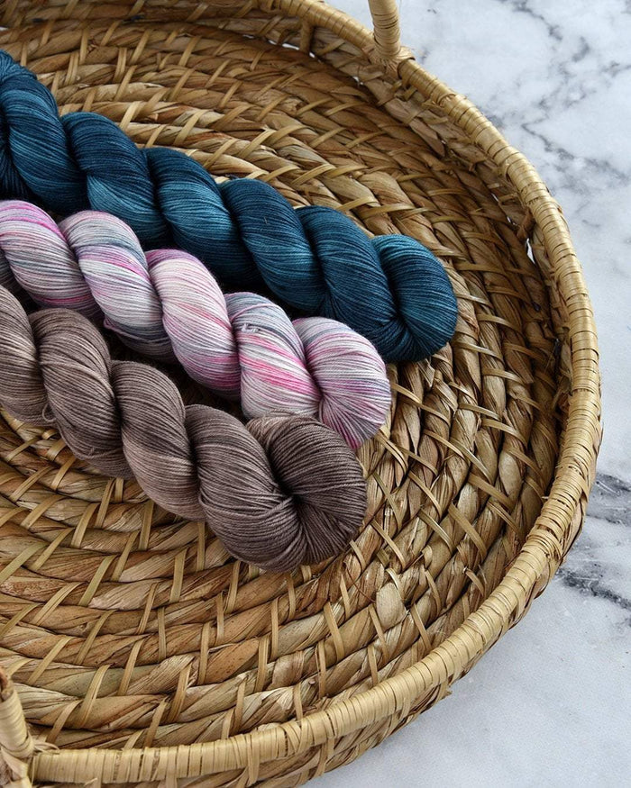 Destination Yarn fingering weight yarn Sakura at Lake Kawaguchiko