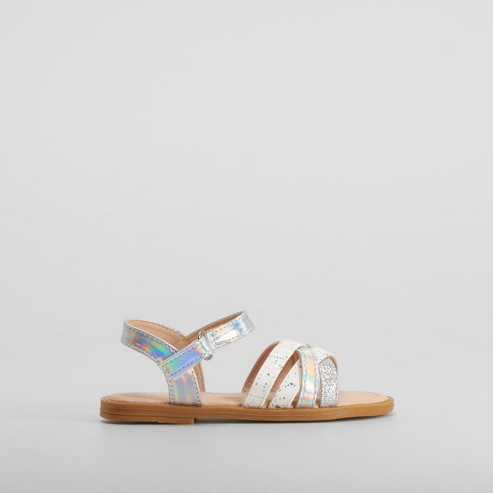 Sandalia multitiras brillantes blanca OH GIRL!