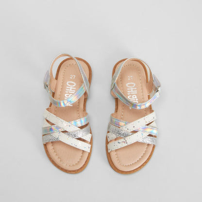 Sandalia multitiras brillantes blanca OH GIRL!
