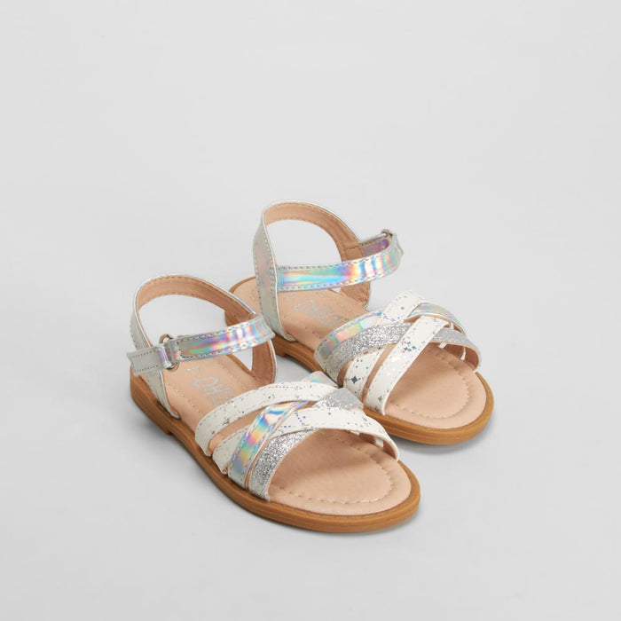 Sandalia multitiras brillantes blanca OH GIRL!