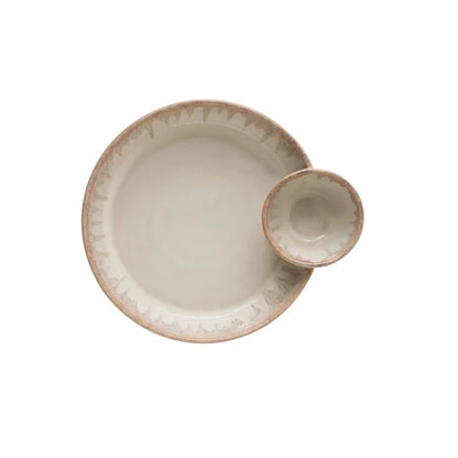 Simply Serve Chip & Dip Stoneware Server Simply Serve Chip & Dip Stoneware Server Food