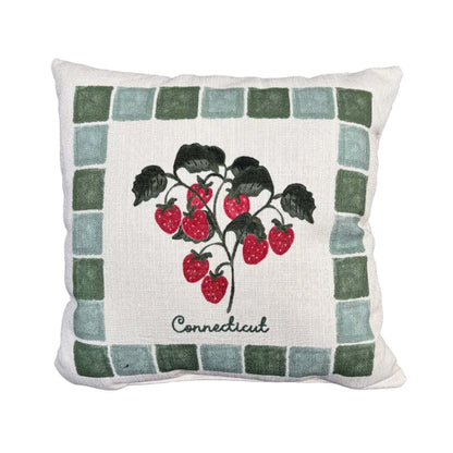 Strawberries Connecticut Green Frame Pillow Strawberries Connecticut Green Frame Pillow Home