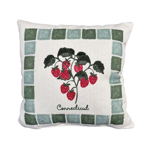 Strawberries Connecticut Green Frame Pillow Strawberries Connecticut Green Frame Pillow Home