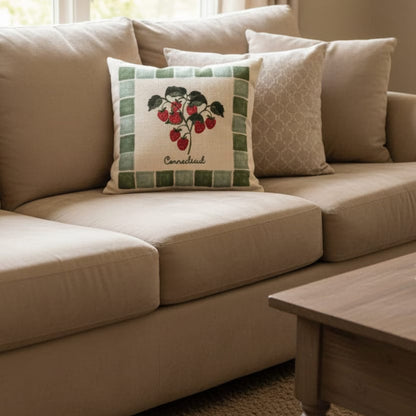 Strawberries Connecticut Green Frame Pillow Strawberries Connecticut Green Frame Pillow Home