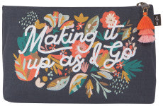Superbloom Small Linen Cosmetic Bag Making It Up As I Go