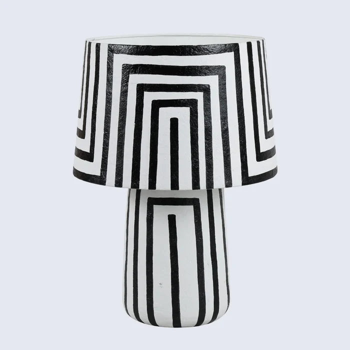 Handmade Table lamp 12x19 optic strip modern bedside lamp-1, for ambient lighting