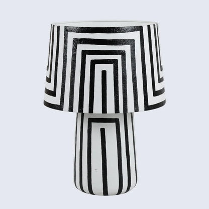 Handmade Table lamp 12x19 optic strip modern bedside lamp-1, for ambient lighting