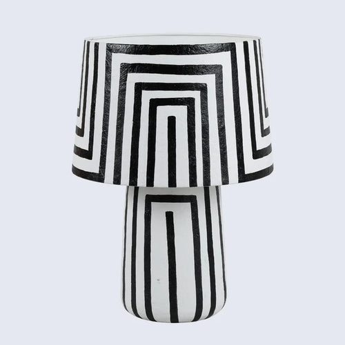 Handmade Table lamp 12x19 optic strip modern bedside lamp-1, for ambient lighting
