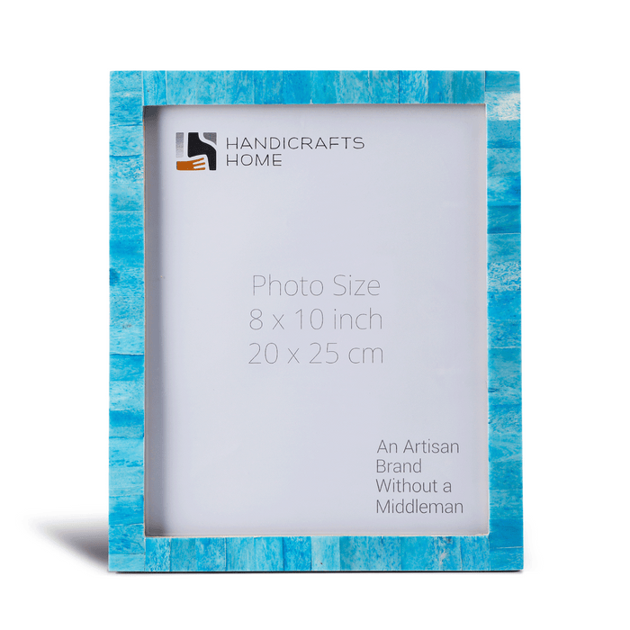 Handmade Classic Pattern Bone Inlay Picture Frame for Wall & Table Decor - 3 Sizes, 7 Colors