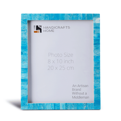 Handmade Classic Pattern Bone Inlay Picture Frame for Wall & Table Decor - 3 Sizes, 7 Colors
