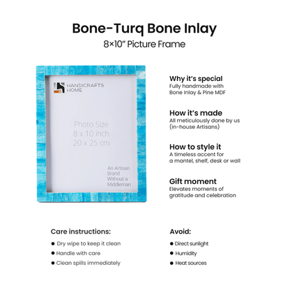 Turqoise Picture Frames | Classic Bone Inlay | 4x6 5x7 8x10