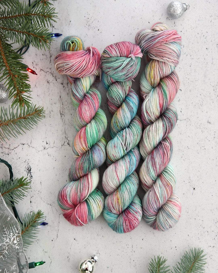 Destination Yarn fingering weight yarn Underneath the Christmas Trees Pair