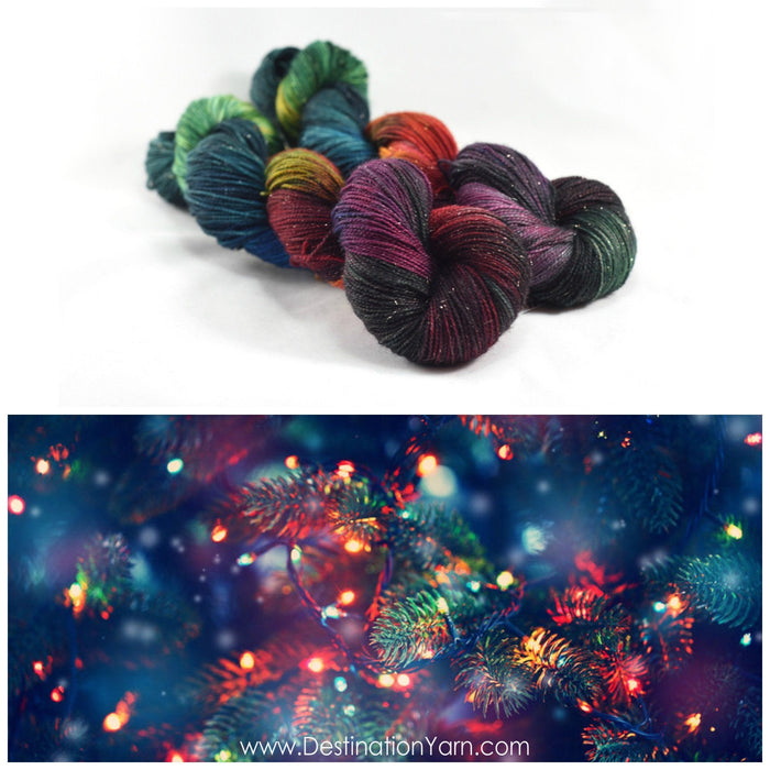 Destination Yarn fingering weight yarn Underneath the Christmas Trees Pair