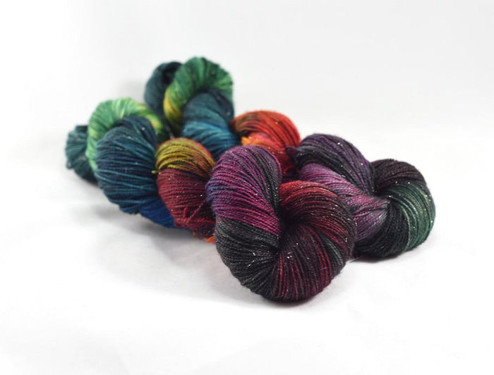 Destination Yarn fingering weight yarn Underneath the Christmas Trees Pair