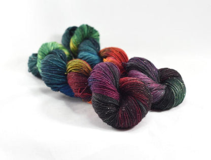 Destination Yarn fingering weight yarn Underneath the Christmas Trees Pair