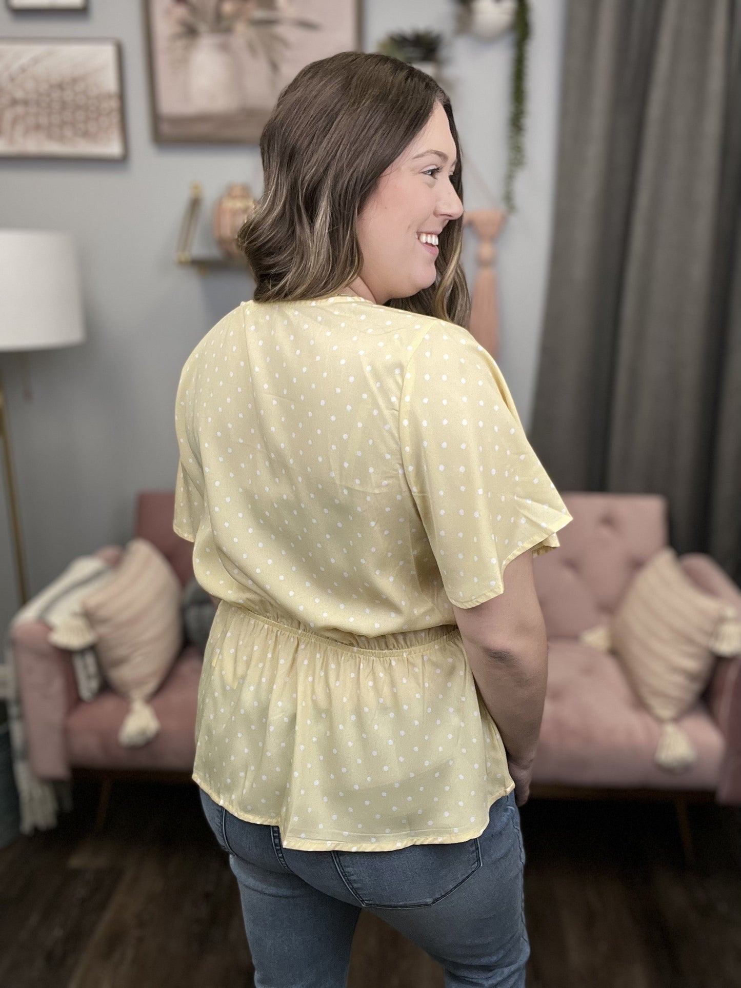 Polka Dot Paradise Women's Flowy Short Sleeve Top