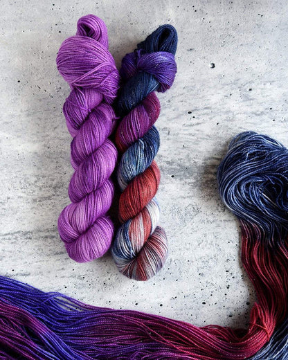 Destination Yarn fingering weight yarn Vermilion Summer
