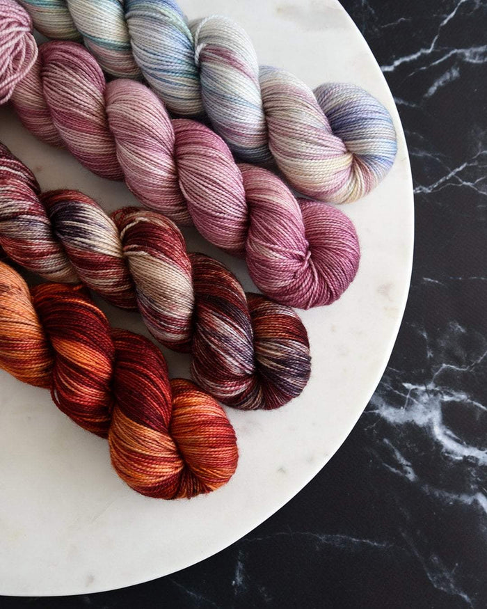 Destination Yarn fingering weight yarn Warm Planets Set - DYED TO ORDER